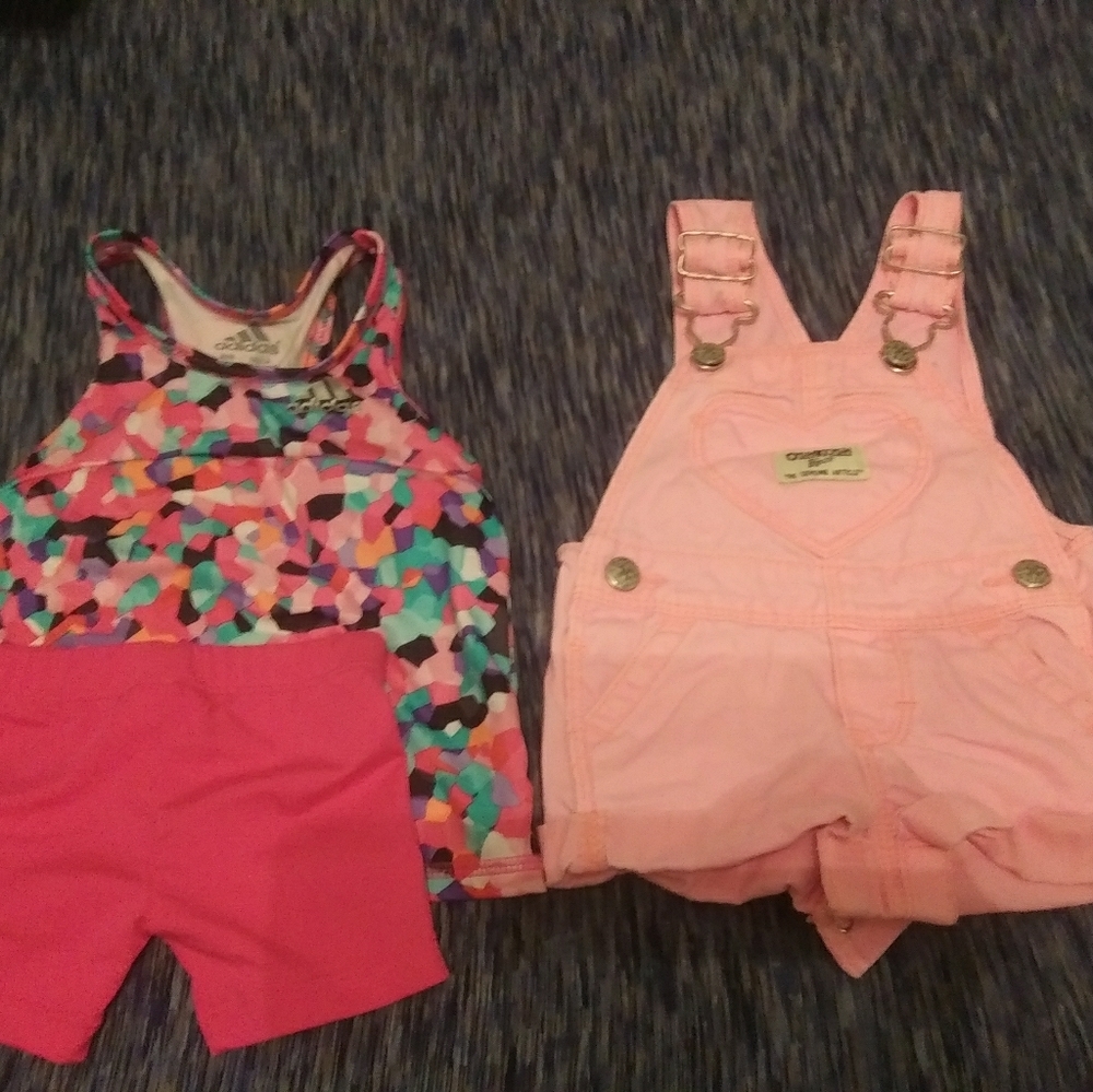 0-3 month baby girl addidas and oshkosh summer